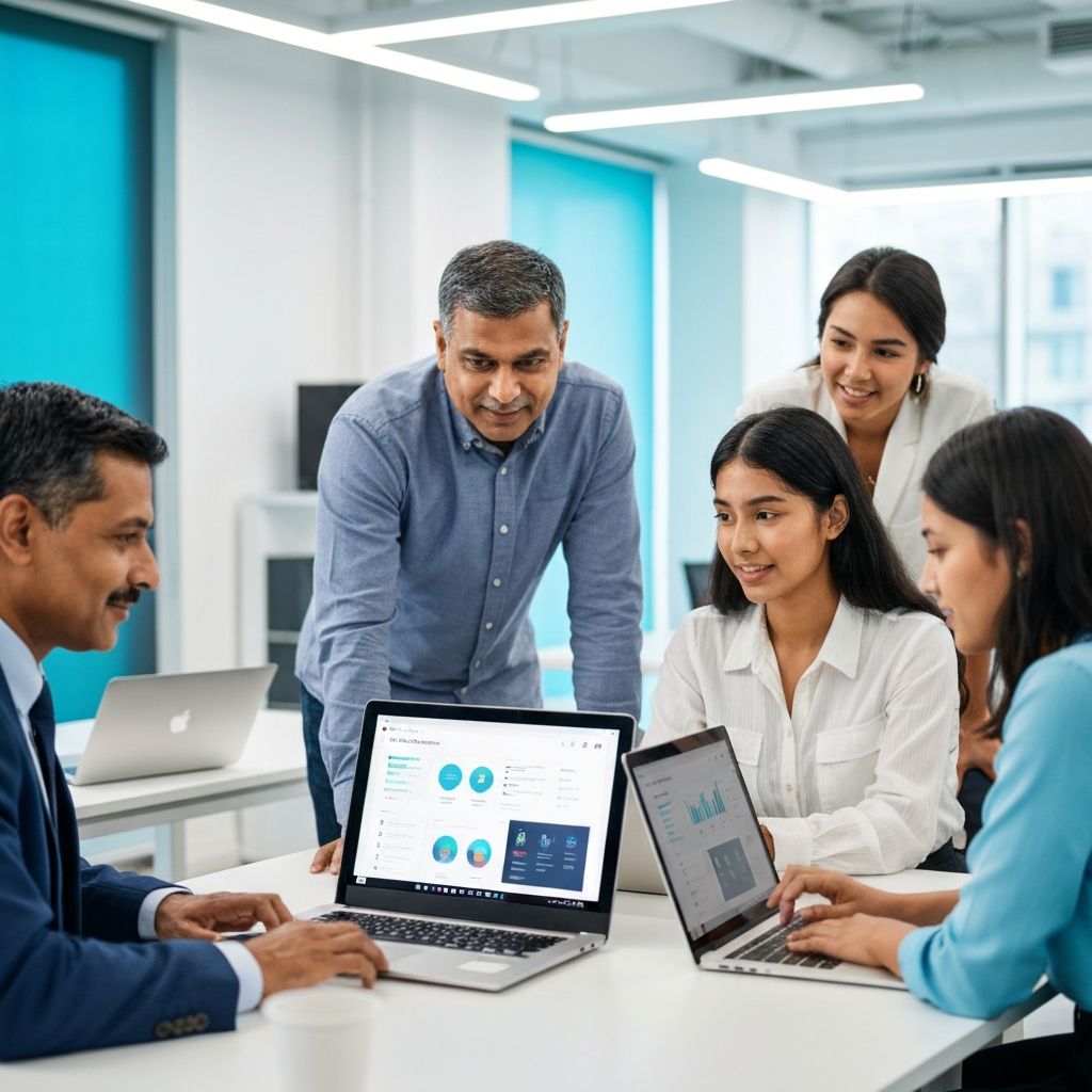Consultants collaborating with scopio